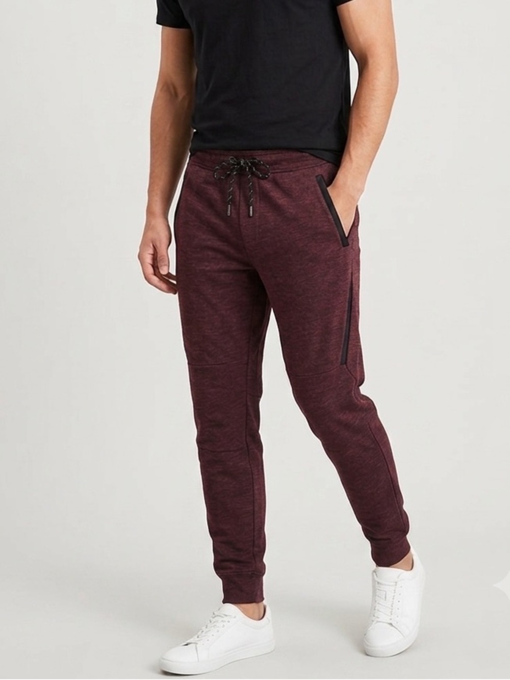 American Eagle AE Active Flex Heathered Burgundy Joggers Size XS Extra Small